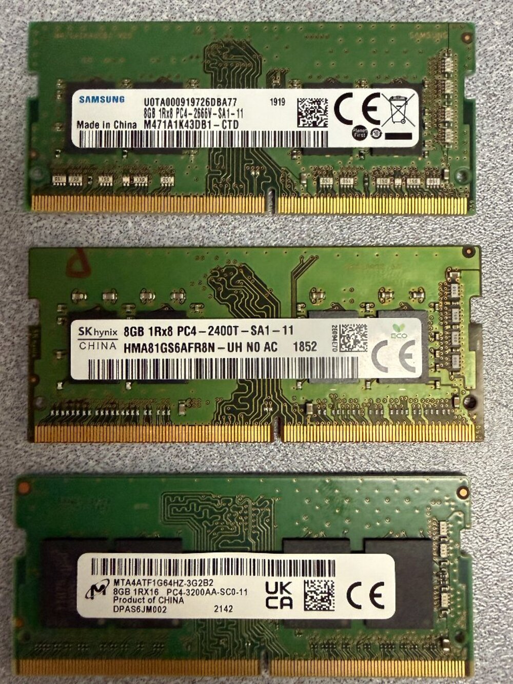 3x 8GB DDR4 SO-DIMM Laptop Memory Modules